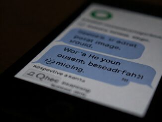 Suspicious text message on smartphone screen