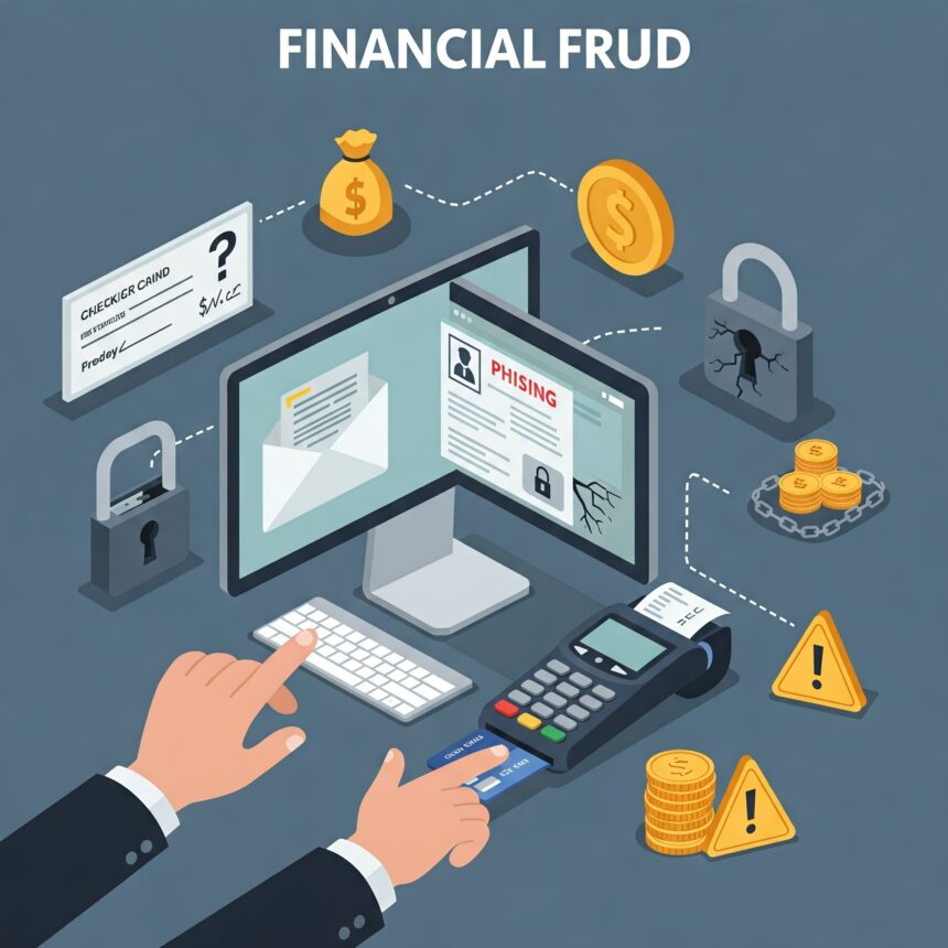 A guide to preventing financial fraud, including banking scams, credit card fraud, investment scams, and online phishing attacks.